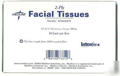 Bed side 2-ply facial tissue by medline - 1 cs # 243275