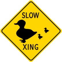 Duck bird crossing sign street traffic road sign 24X24