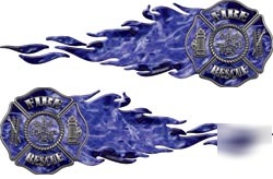 Flaming maltese cross decals 88S inf blue reflective