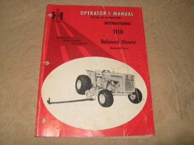 International 1110 balanced mower operator's manual