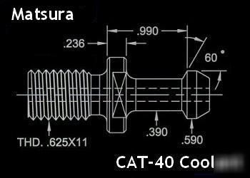 Matsura cnc cat-40 coolant retention knobs