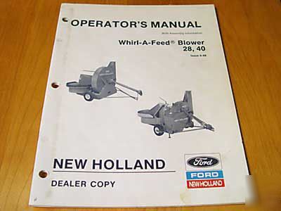 New holland 28 40 forage blower operator's manual nh