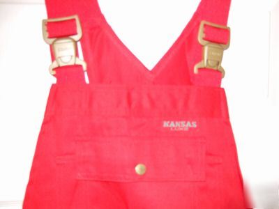 New kansas luxe red overall bib and brace 