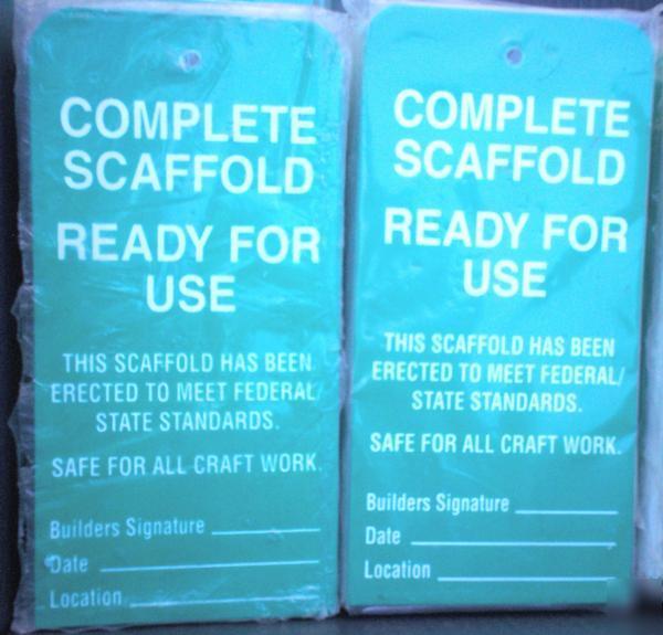 New lg lot green scaffold tags safety ready for use 