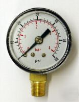 40MM pressure gauge base entry 0-60 psi air and oil