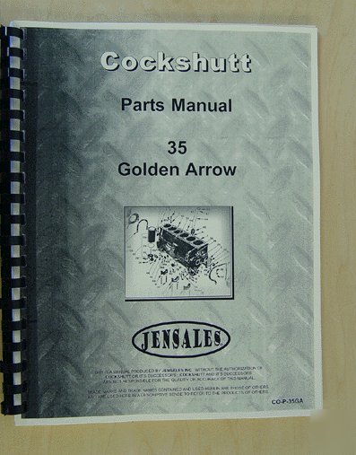 Cockshutt 35 golden arrow parts manual (co-p-35GA)