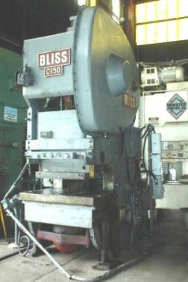 New 150 ton bliss #c-150 back geared obi press, 1968