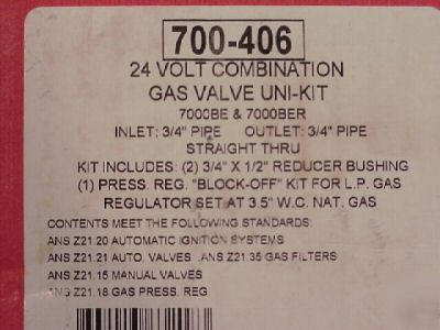 Robertshaw 700 series gas valve 24V