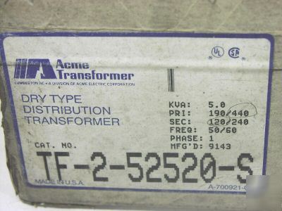 Acme tf-2-52520-s transformer 5 kva TF252520S multi tap