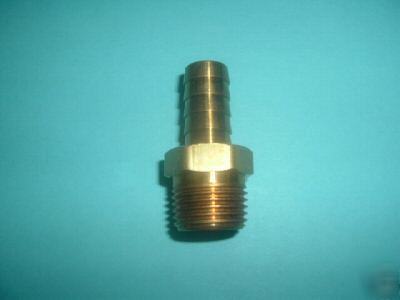 Brass hose barb for 1/4 to 1/4 male pipe thread