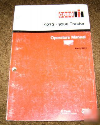 Case ih 9270 & 9280 tractor operator's owners manual