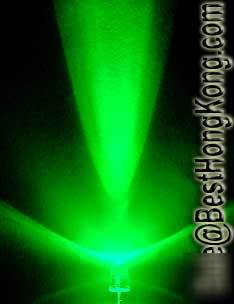 Green led set of 50 super bright 5MM 35000MCD+ f/r