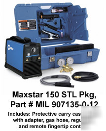Miller maxstar 150 stl dc welder tig/stick pkg w/rfc