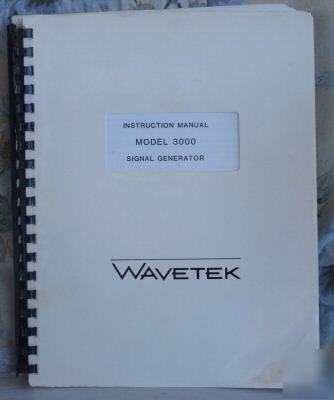 Wavetek 3000 instruction (service/op) manual original