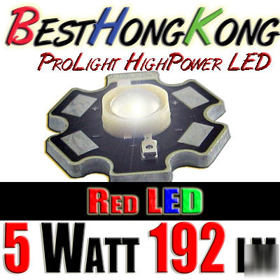 High power led set of 100 prolight 5W red 192 lumen