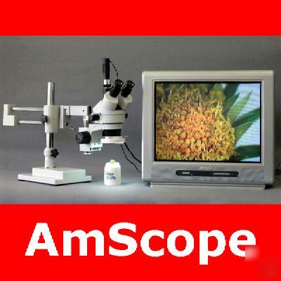 3.5-90X trinocular boom microscope + 1.3M camera +light