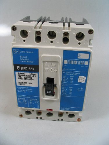 Cutler-hammer 50A 50 amp 600V 3P circuit breaker HFD65K