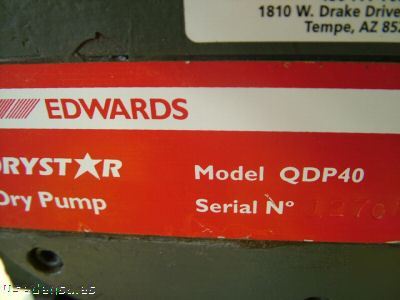 Edwards drystar vacuum dry pump QDP40