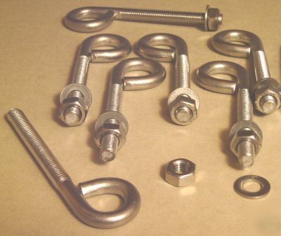 Stainless steel eye bolts washer nut set jag metric m-8