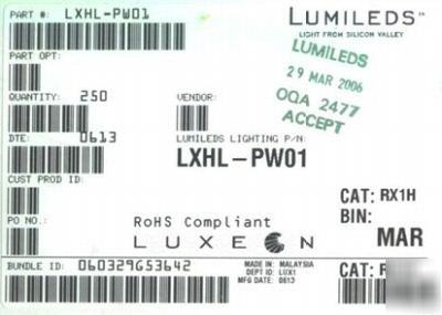Luxeon iii PW09 high output white led's 20 pcs 3WATT