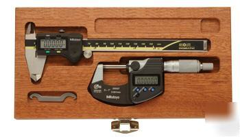 Mitutoyo digimatic tool kit w/ mahogany case