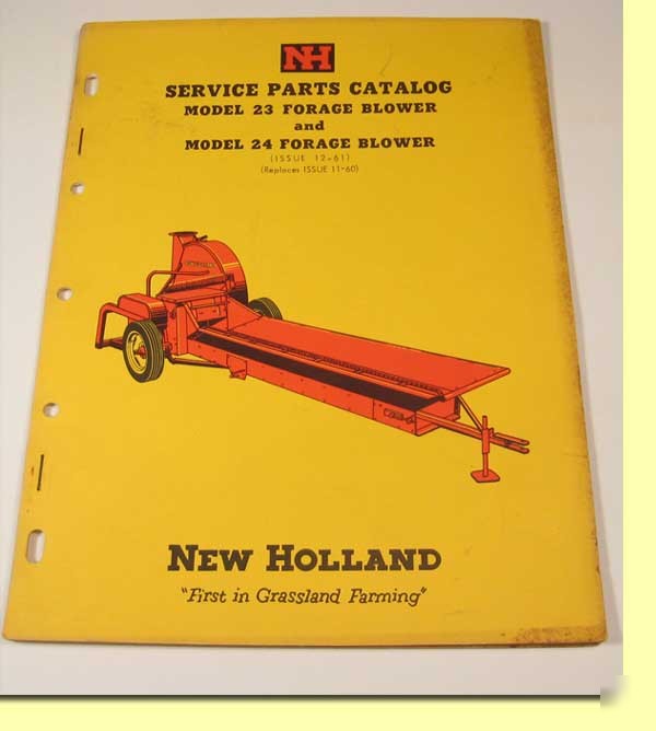 New 1961 holland parts catalog forage blowers