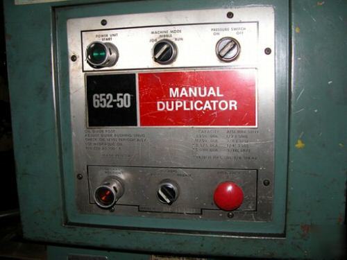 Used w.a. whitney model 652 cnc duplicator punch press