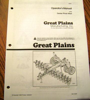 Great plains cph center pivot hitch operator's manual