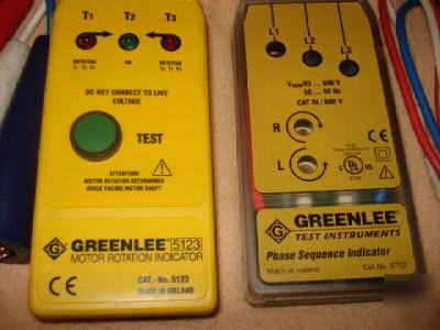 Greenlee phase sequence and motor rotation indicators