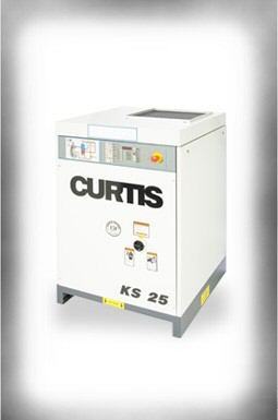 Curtis 25 hp rotary screw air compressor w/ enclosure