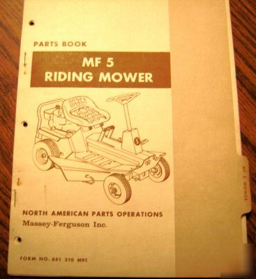 Massey ferguson 5 riding mower parts catalog book mf
