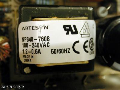 NFS40-7608 40WATT open frame power supply, 1U, artesyn