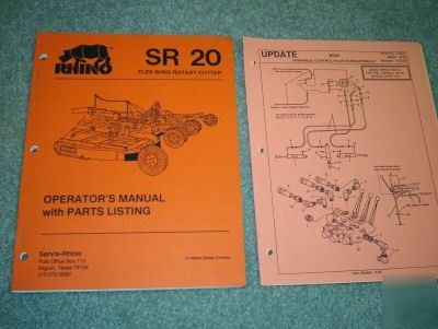 Rhino sr 20 rotary operators manual and parts listing