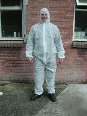White disposable coverall/boilersuit/dust suit - xl