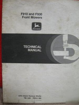John deere F910 F930 front mower service tech manual
