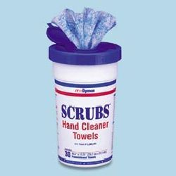 Scrubs hand cleaner towels, 30-count canister-dym 42230