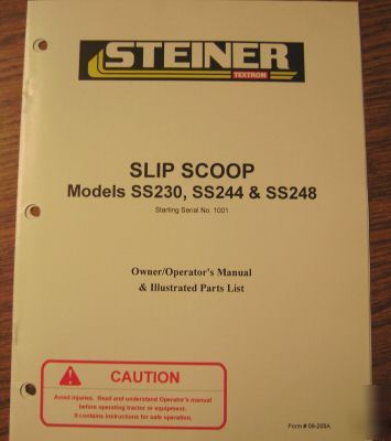 Steiner tractor slip scoop operator's manual 