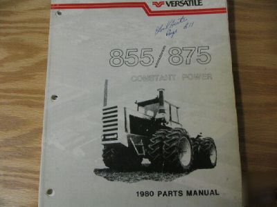 Versatile 855 875 tractor parts manual