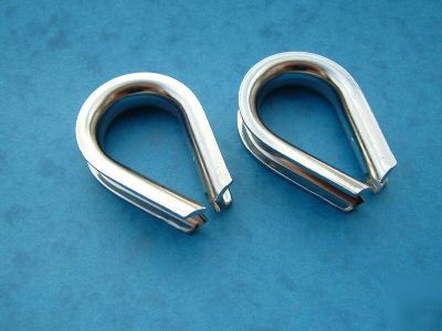 2 x 5MM stainless steel 316 heart shaped thimbles