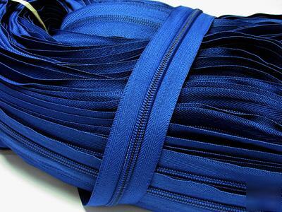 #5 nylon coil continuous zipper chain 20YD (836) blue