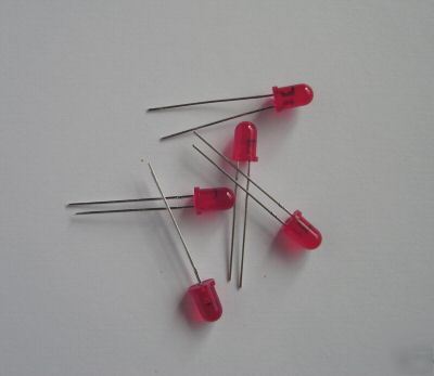 5 x flashing 5MM brite red leds operate 3.5 to 14V dc 