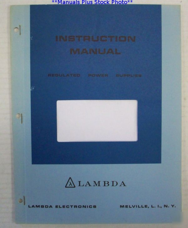 Lambda lgs-eea series op/service manual - $5 shipping 