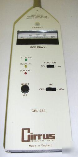 Cirrus crl 254 integrating sound level meter