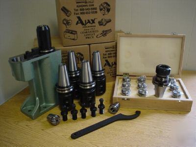 Bison collet chuck +5 holders +5 haas cnc pull studs