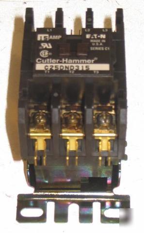 Cutler hammer C25DND315 15A/3P/24VAC contactor relay