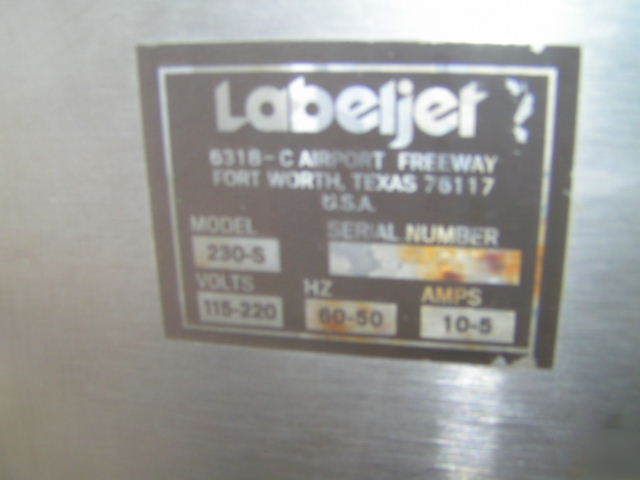 Label jet model 230-5 hot stamping machine