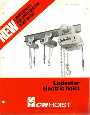 Lodestar electric hoist specifications booklet, 1975