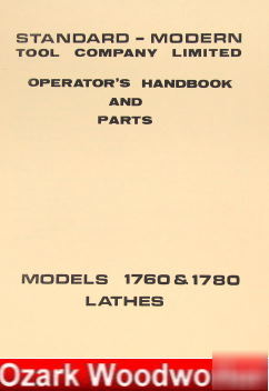 Standard-modern 1760 metal lathe operator's manual
