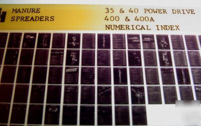 Ih 35 to 400A manure spreader parts catalog microfiche