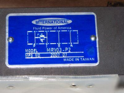International hydraulic valve MRV03-P2 MRV03P2